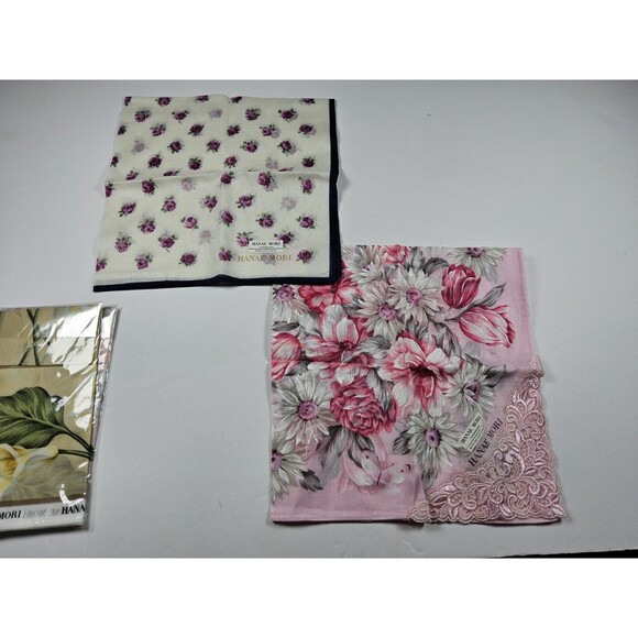 Hanae Mori Lot Of 4 Handkerchief Neckerchief Bandana Scarf - Picture 4 of 4